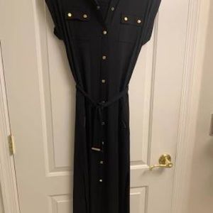 Long MK dress with gold buttons